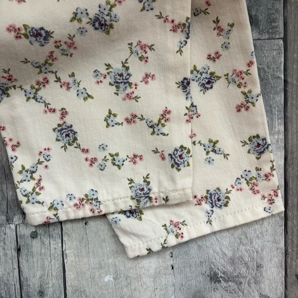 NWT LOFT Floral Modern Skinny White Jeans Sz 31 - 1217 - Picture 11 of 11